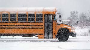 school bus in snow