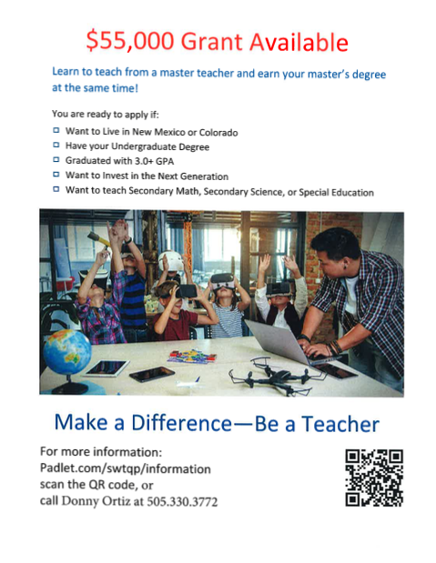 Flyer for Masters Degree Grant
