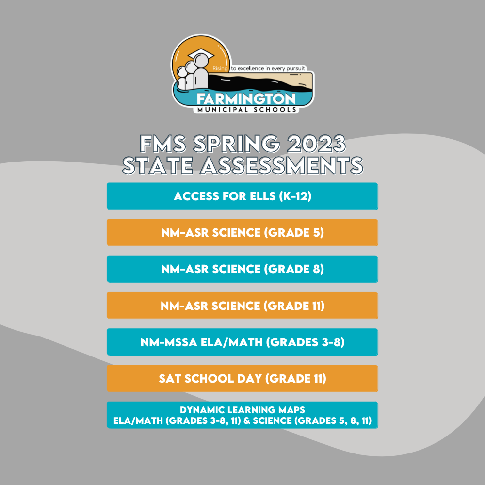 Upcoming FMS State Assessments Graphic
