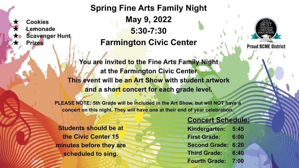 Spring Fine Arts Family Night 