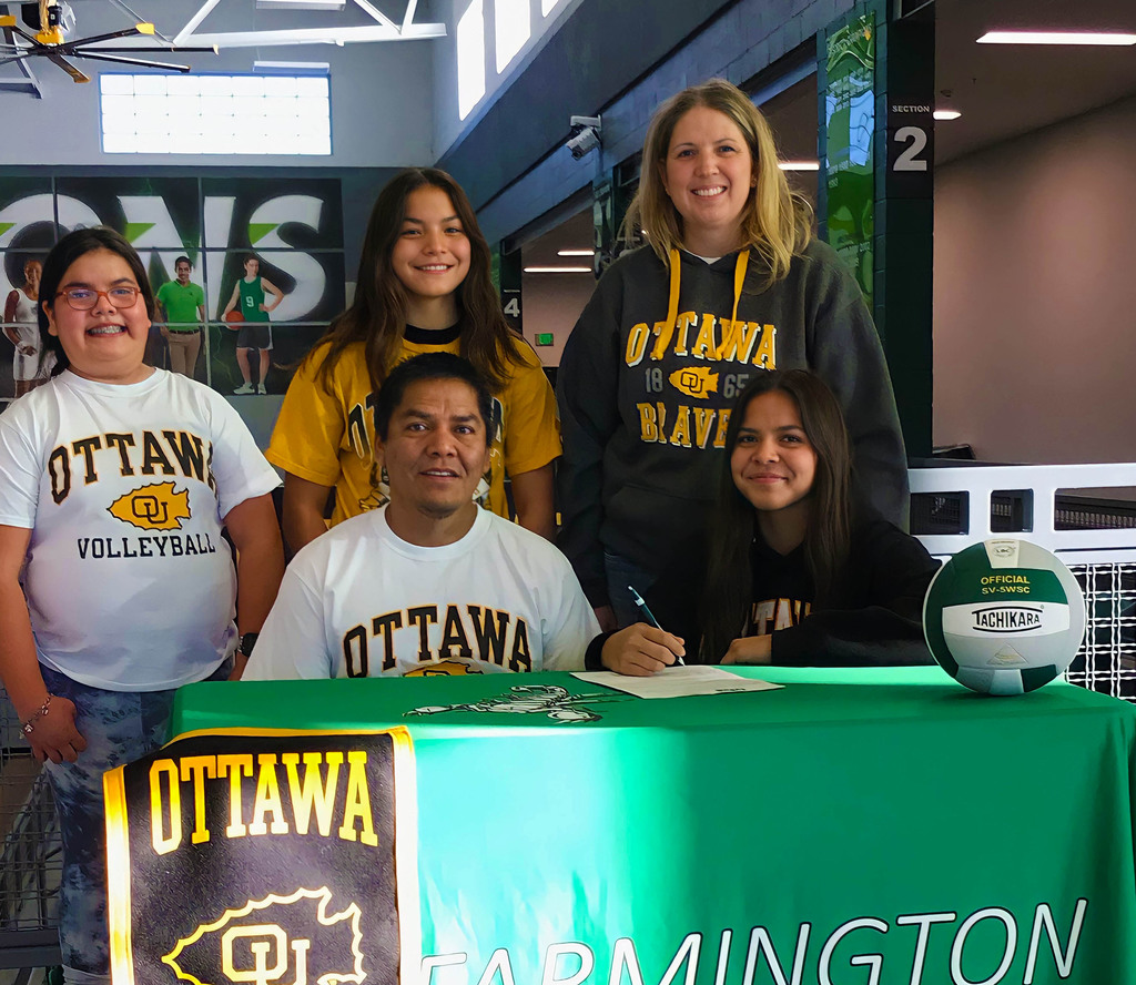 Kylie Goodluck, of Farmington High School, signed a letter of intent to play volleyball for Ottawa University in Ottawa, Kansas. 