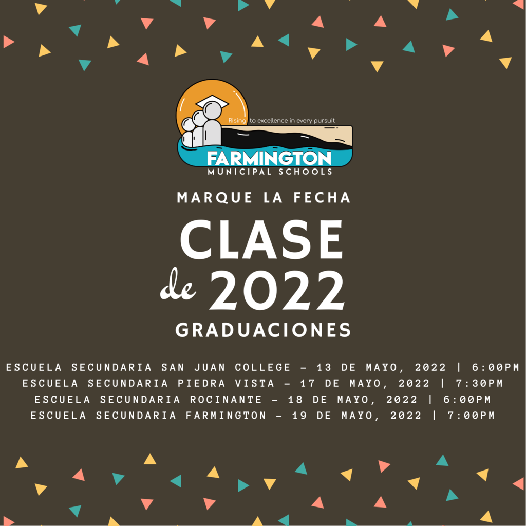 Graduation dates for May 2022 in Spanish