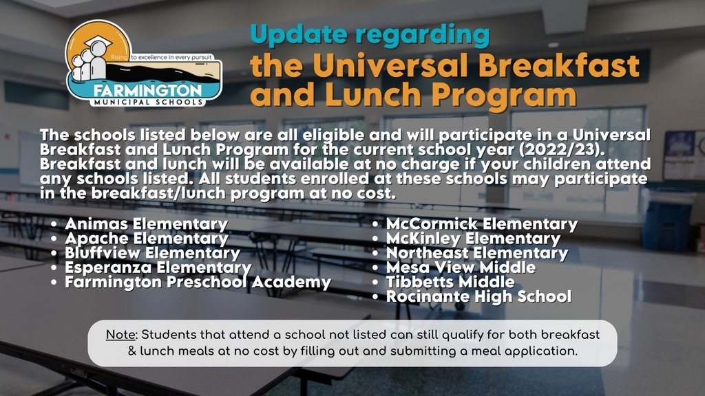Universal Breakfast and Lunch Program Update
