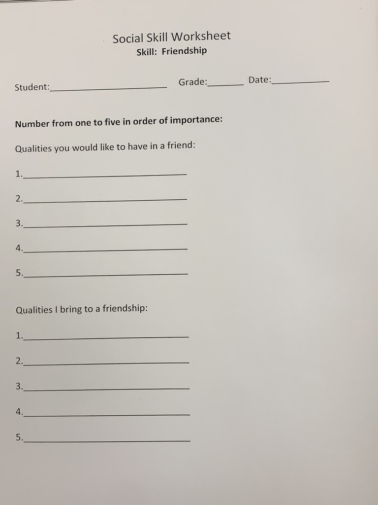 sample of student worksheet