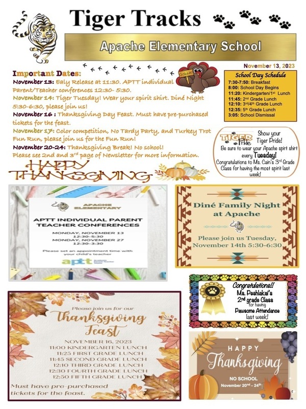Tiger Tracks Newsletter Apache Elementary School